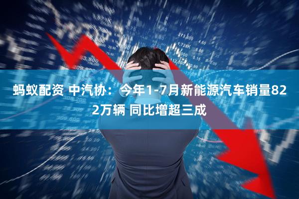 蚂蚁配资 中汽协：今年1-7月新能源汽车销量822万辆 同比增超三成